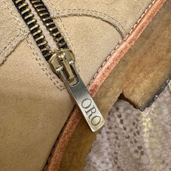 ORO Los Angeles‎ Beige Crepe Suede Combat Boots Size US 8 EU41 main image 14